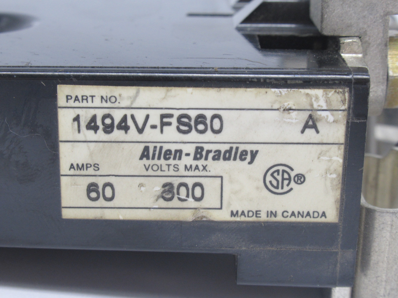 Allen-Bradley 1494V-FS60 Series A Fuse Block 60A 600V 3P MISSING DIVIDERS USED