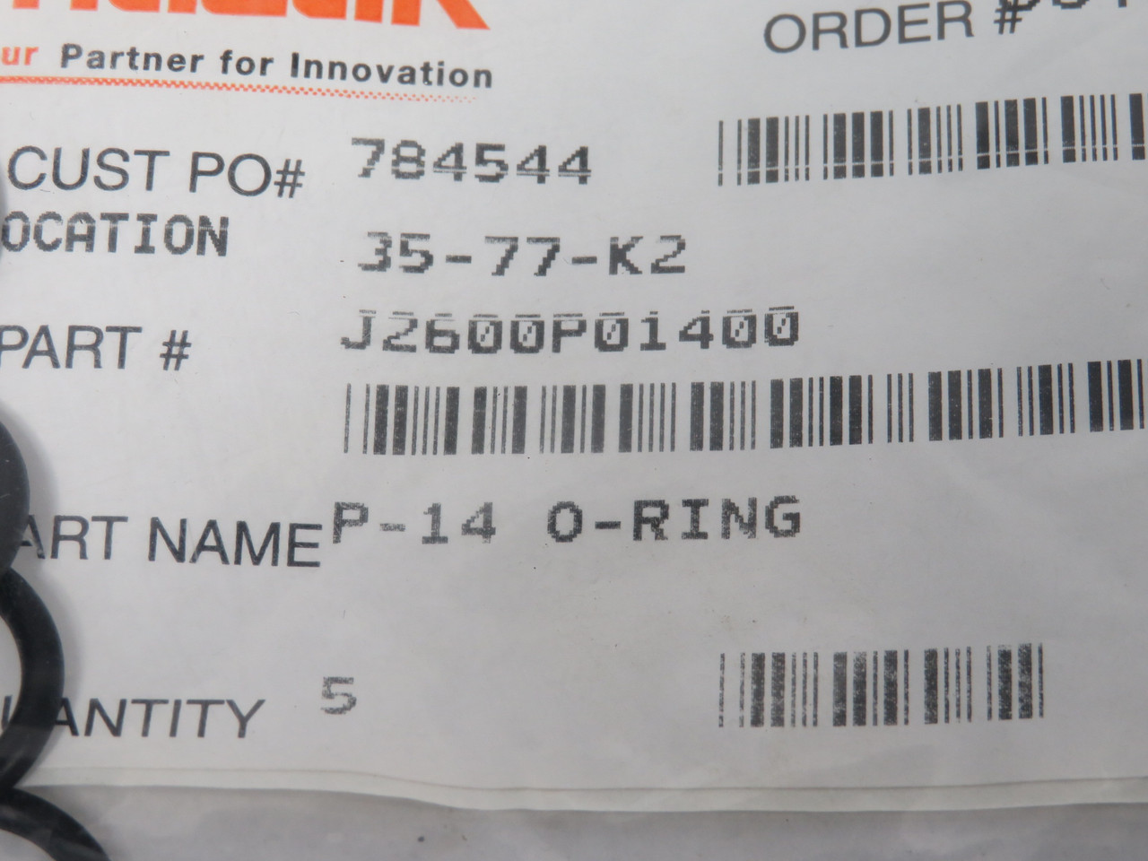 Mazak J2600P01400 P-14 O-Ring 5-Pack NWB