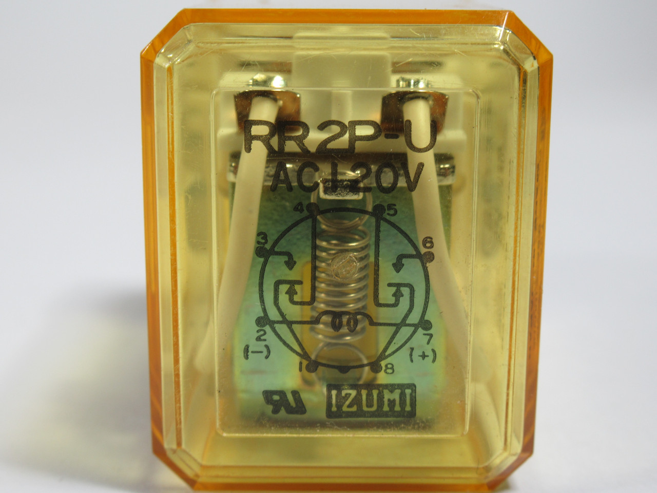 Izumi RR2P-UAC120 Plug-In Relay 120VAC 8-Pin 10/7.5A 110/220VAC USED