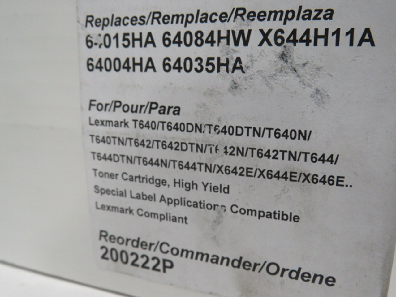 Generic 200222P Replacement For Lexmark 640150HA Black Toner ! NEW !
