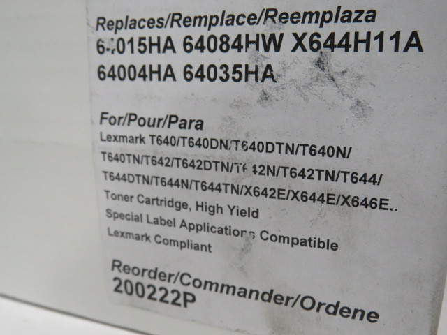 Generic 200222P Replacement For Lexmark 640150HA Black Toner ! NEW !