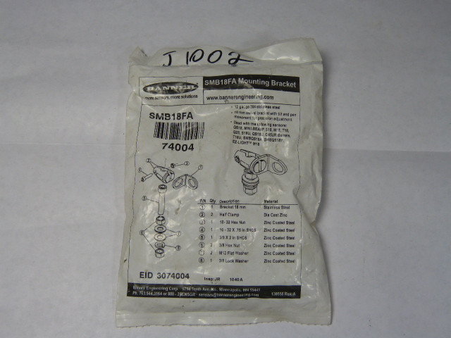 Banner SMB18FA 74004 Bracket Kit NWB