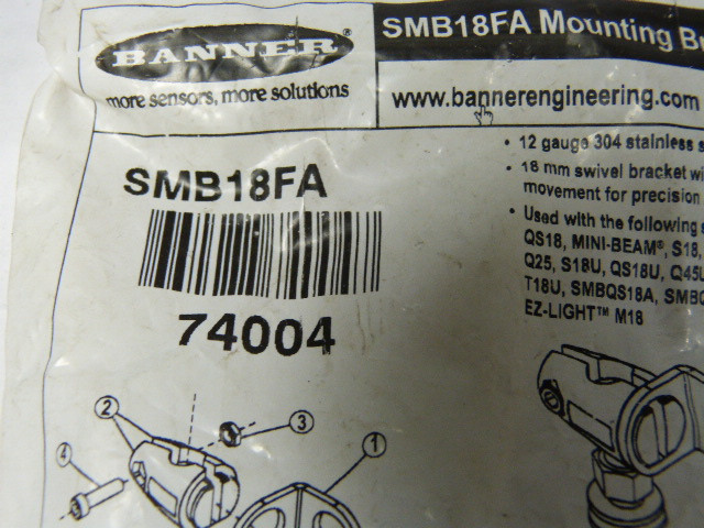 Banner SMB18FA 74004 Bracket Kit NWB