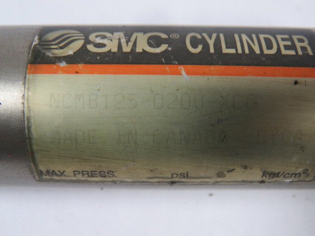 SMC NCMB125-0200-XC6 Pneumatic Air Cylinder 1-1/4" Bore 2" Stroke 250PSI USED