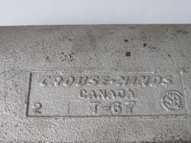 Crouse-Hinds T-67 Conduit Body T-Style 3-Hubs 2" W/O Cover & Gasket USED