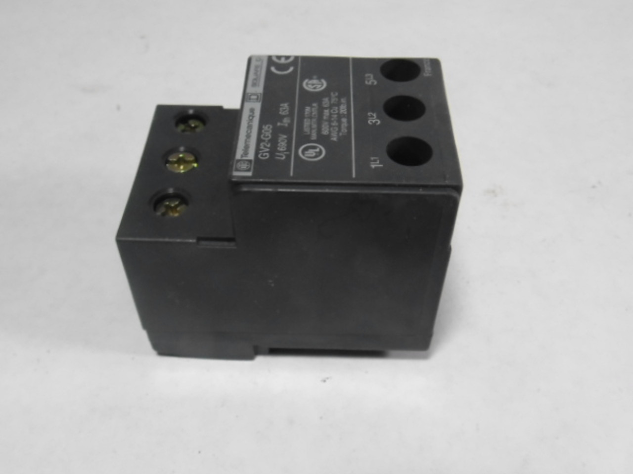 Telemecanique Square D GV2G05 Contactor Terminal Block 63A 690VAC 3P USED
