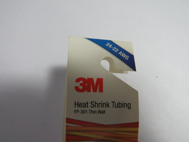 3M FP-301 Black Thin Wall Shrink Wrap Tubing 24-22AWG 3.5' Length ! NEW !