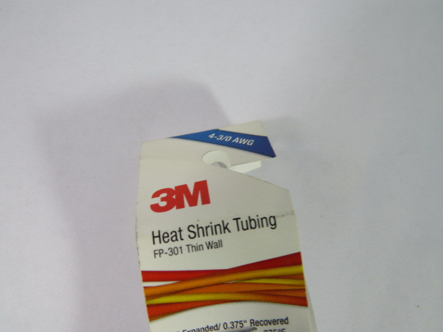 3M FP-301 Black Thin Wall Shrink Wrap Tubing  4' Length ! NEW !