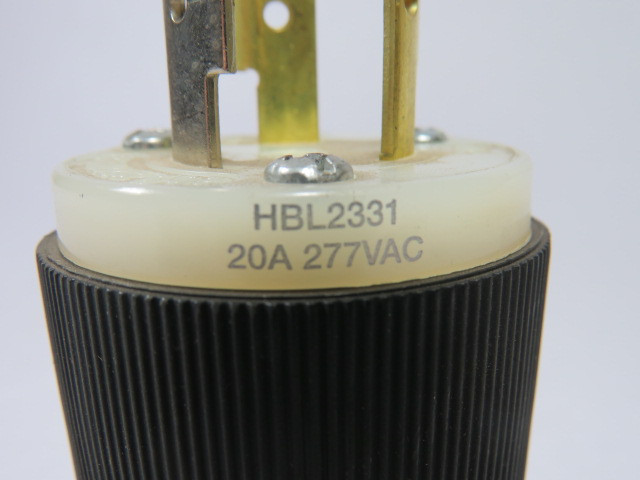 Hubbell HBL2331 Twist-Lock Plug 20A 277VAC 3W 2P USED