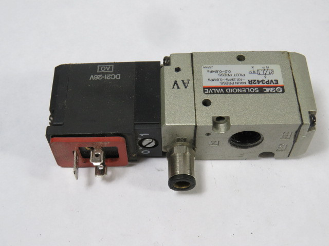 SMC EVP342R Solenoid Valve 2/1 Port 21-26VDC 101.2KPa-0.8MPa 1/8" NPT USED
