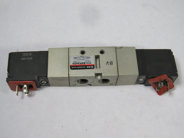 SMC EVF3433 Solenoid Valve 4/5 21-26VDC 1.5-9bar 1/8" NPT USED