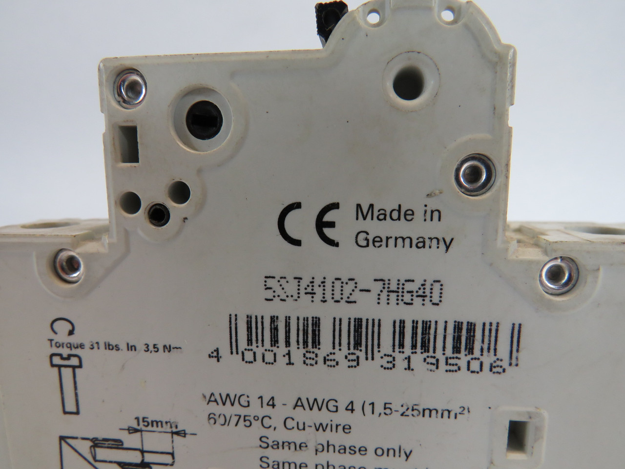 Siemens 5SJ4102-7HG40 Circuit Breaker 2A 240/277VAC 1P USED