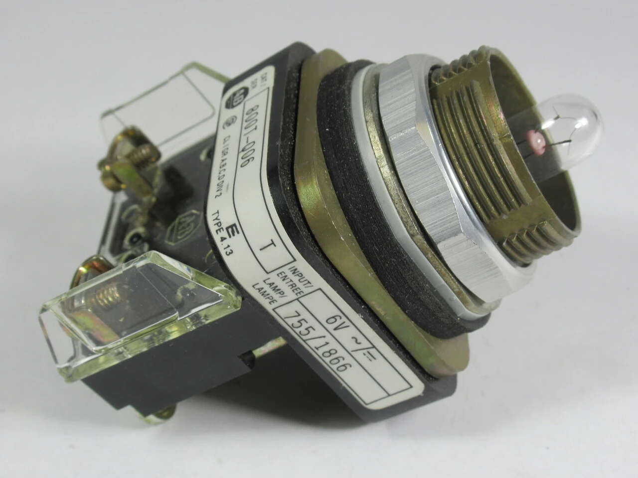 Allen-Bradley 800T-Q06 Series T Full-Voltage Pilot Light 6V No Lens NEW