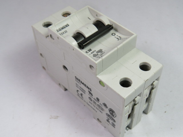 Siemens 5SX22C32 Circuit Breaker 32A 2-Pole 5SX2232-7 USED