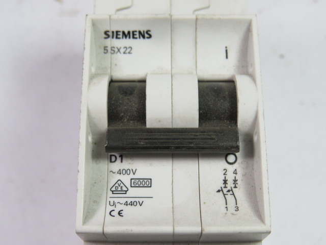 Siemens 5SX22-D1 Circuit Breaker 1A 2-Pole 5SX2201-8 USED