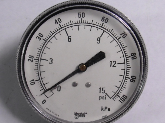 Marshalltown 90611 Pressure Gauge 0-100kPa 0-15psi ! NEW !