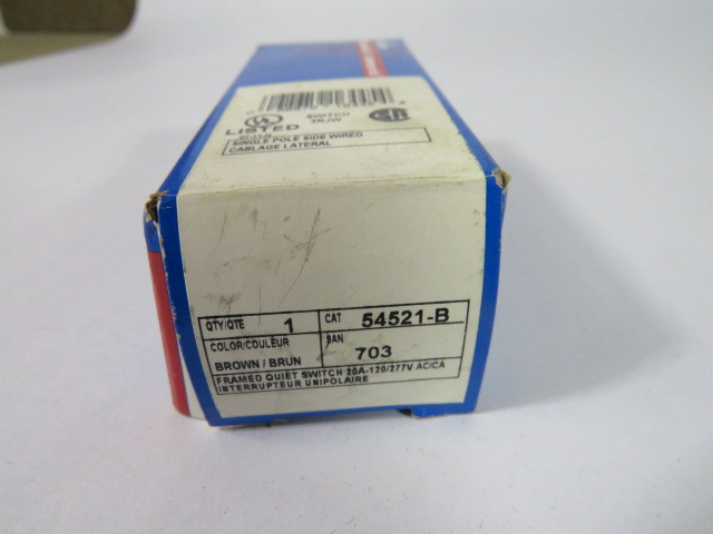 Leviton 54521-B Toggle Switch 20A 120/277VAC Brown ! NEW !