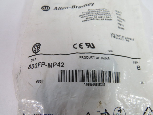 Allen-Bradley 800FP-MP42 Series B Black Push/Pull Button ! NWB !