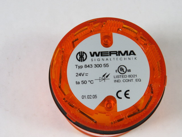 Werma 843-300-55 Signal Tower Yellow 24VDC USED
