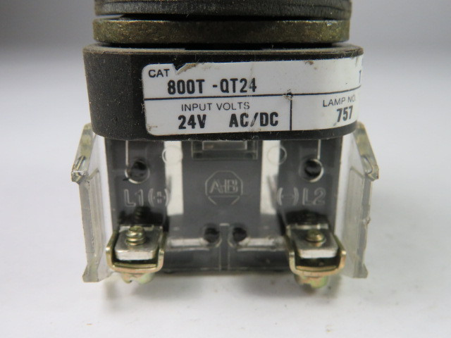 Allen-Bradley 800T-QT24A Ser T Push Button Illuminated Amber 1NO 1NC 24V USED