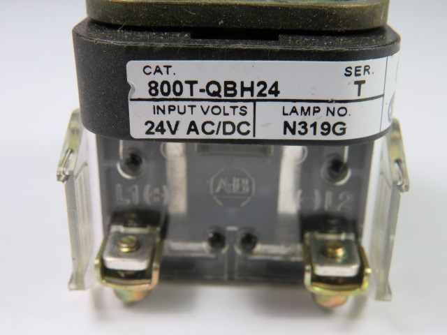Allen-Bradley 800T-QBH24 Push Button LED No Cap 1NO 1NC 24V USED