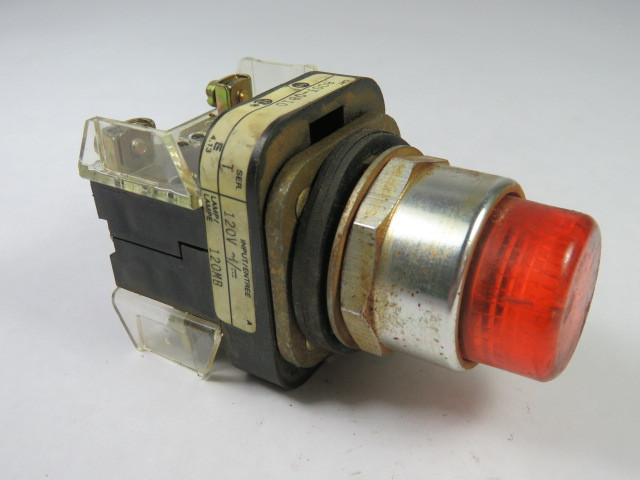 Allen-Bradley 800T-QB10A Push Button Illuminated Amber 1NO 1NC 120V USED