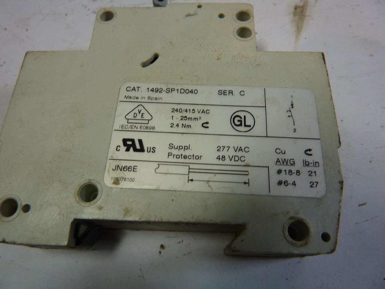 Allen-Bradley 1492-SP1D040 Circuit Breaker 4 Amp USED