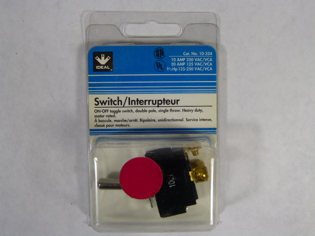 Ideal 10-334 Toggle Switch ON/OFF Double Pole 250VAC 10amp ! NEW !