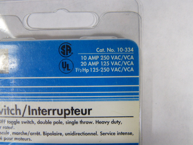 Ideal 10-334 Toggle Switch ON/OFF Double Pole 250VAC 10amp ! NEW !