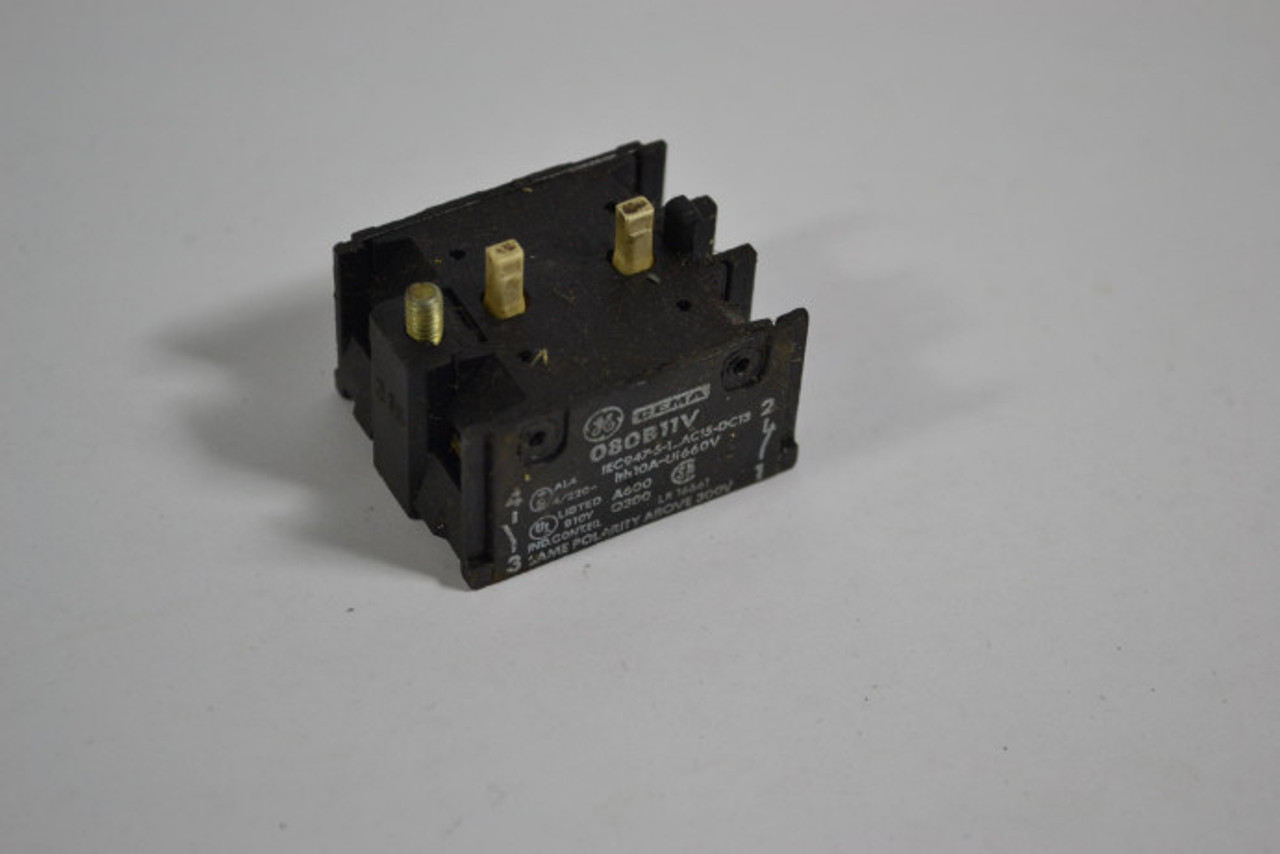 General Electric 080-B11V Contact Block 10A 660VAC USED