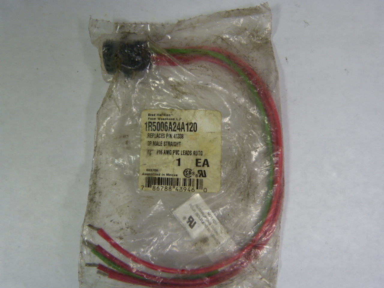 Brad Harrison 1R5006A24A120 Panel Mount Receptacle 5pin Male DIRTY/HOLEY BAG NWB