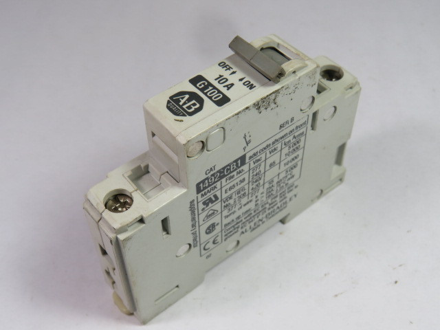 Allen-Bradley 1492-CB1G100 Series B Circuit Breaker 10A 1-Pole USED