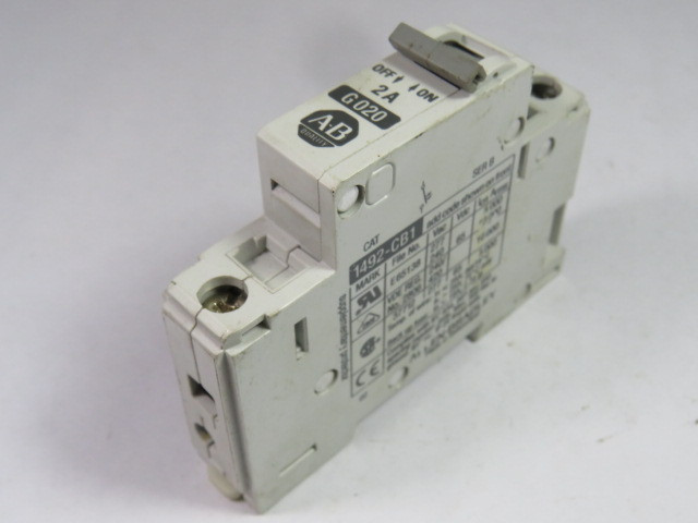 Allen-Bradley 1492-CB1G020 Series B Circuit Breaker 2A 1-Pole USED