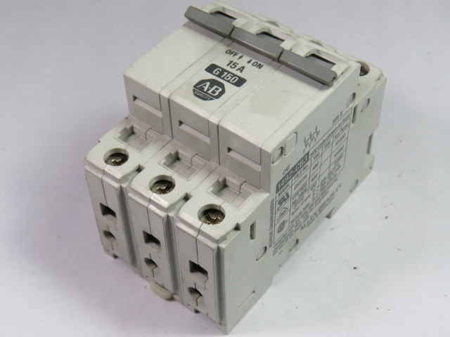 Allen-Bradley 1492-CB3-G150 Circuit Breaker 15A 3-Pole USED