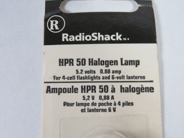 Radio Shack 272-1189 HPR 50 Halogen Lamp 0.88A 5.2V NEW