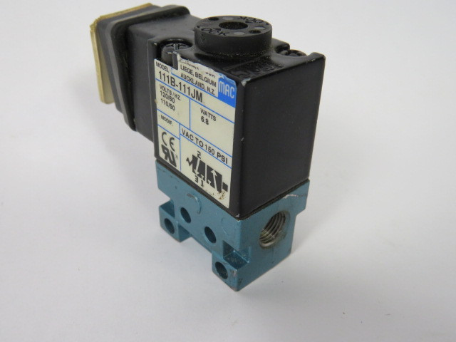 MAC 111B-111JM Solenoid Valve 6.8 Watt 120/110 Volt 60/50 Hz 150 PSI USED
