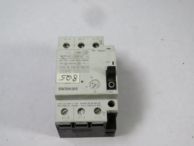 Siemens 3VU1300-0ME00 Motor Protection Circuit Breaker 0.4-0.6A 690V USED