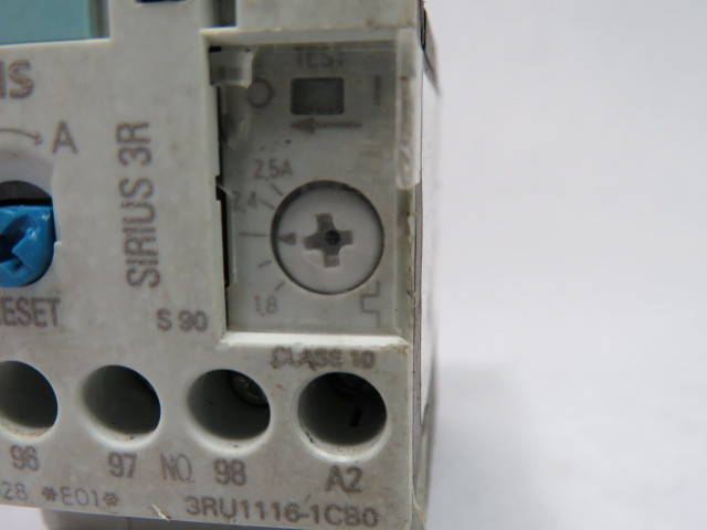 Siemens 3RU1116-1CB0 Overload Relay 1.8-2.5A *BROKEN MOUNT BRACKET* USED