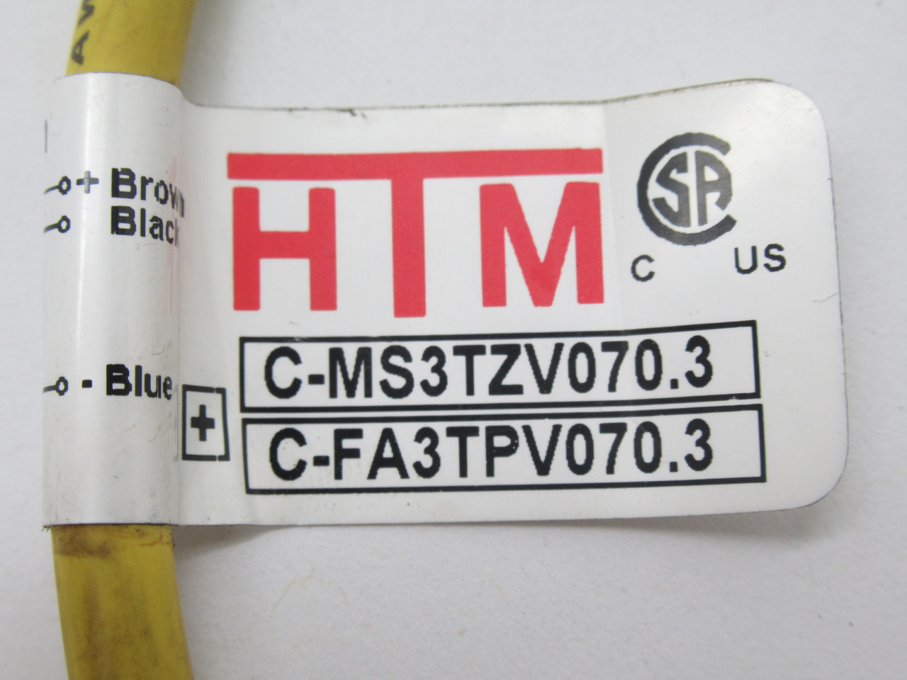 HTM C-MS3TZV070.3+C-FA3TPV070.3 Connector Cable M8 3-Wire USED