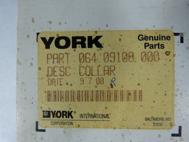 York 06409106000 Collar Seal 2-5/8" ! NEW !