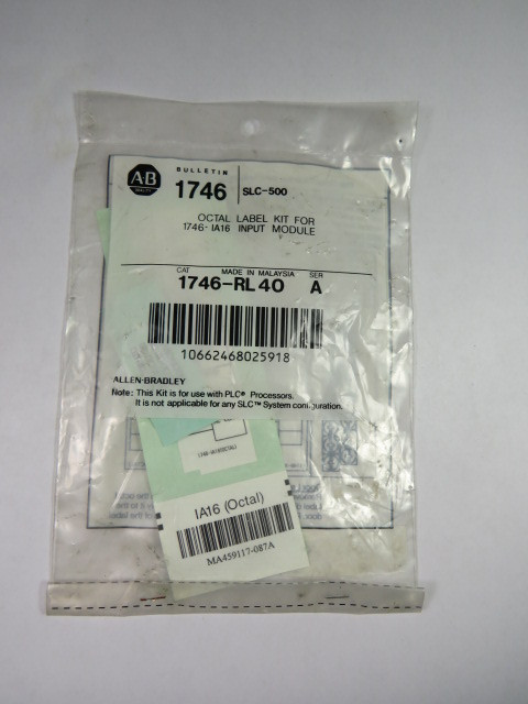 Allen-Bradley 1746-RL40 Replacement Octal Label Kit ! NWB !