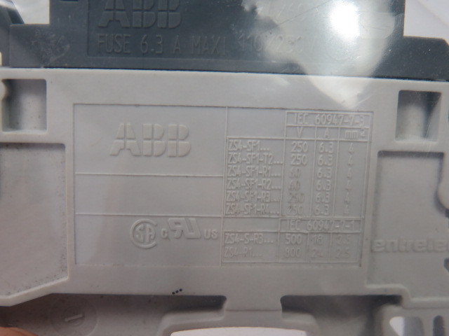 ABB ZS4-SF1 Terminal Block Fuse Holder Lot of 3 GREY USED
