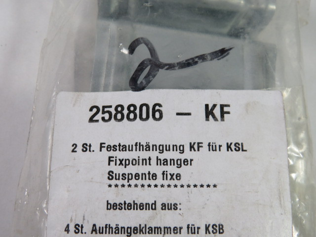Vahle 258806-KF Fixpoint Hanger For KBSL & KSL Pack Of 2 ! NWB !