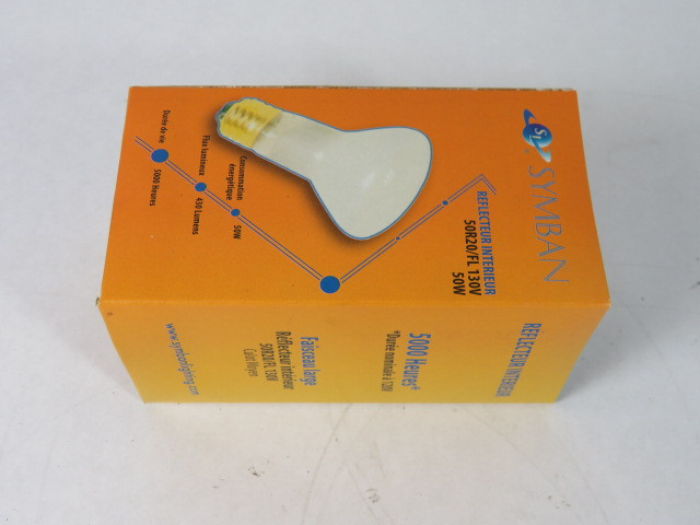Symban Lighting 50R20/FL/130V Frosted Incandescent Light Bulb 50W 130V NEW