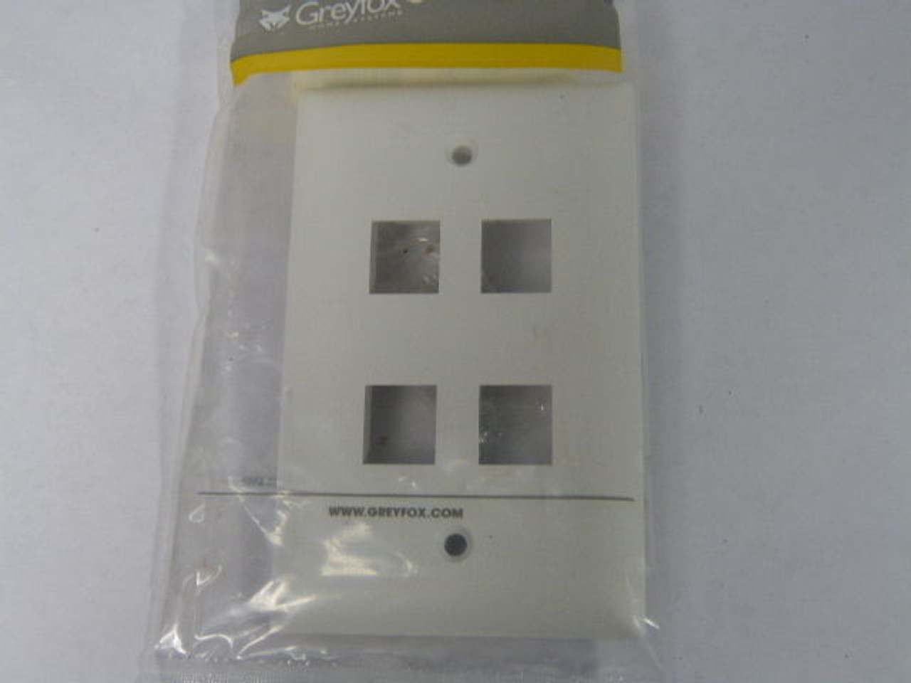 Greyfox F3404-WH 4-Port Keystone Wallplate - White ! NEW !