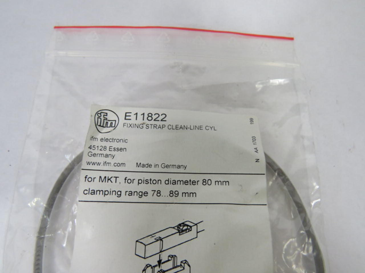 IFM E11822 Fixing Strap for MKT Cylinder Clamp Range 78-89mm ! NWB !