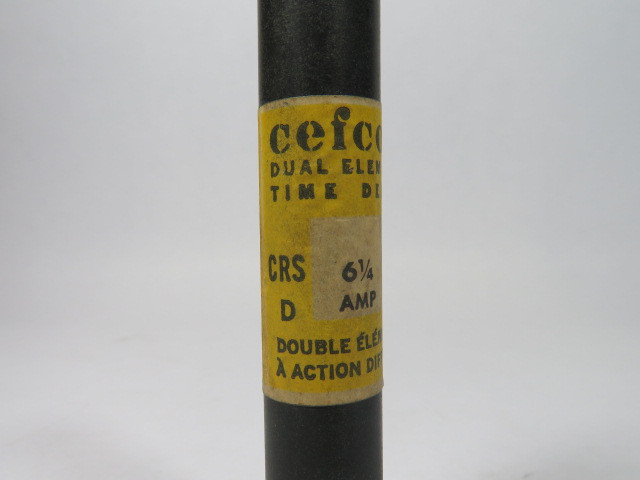 Cefcon CRS-6-1/4 Dual Element Time Delay Fuse 6-1/4A 600V USED