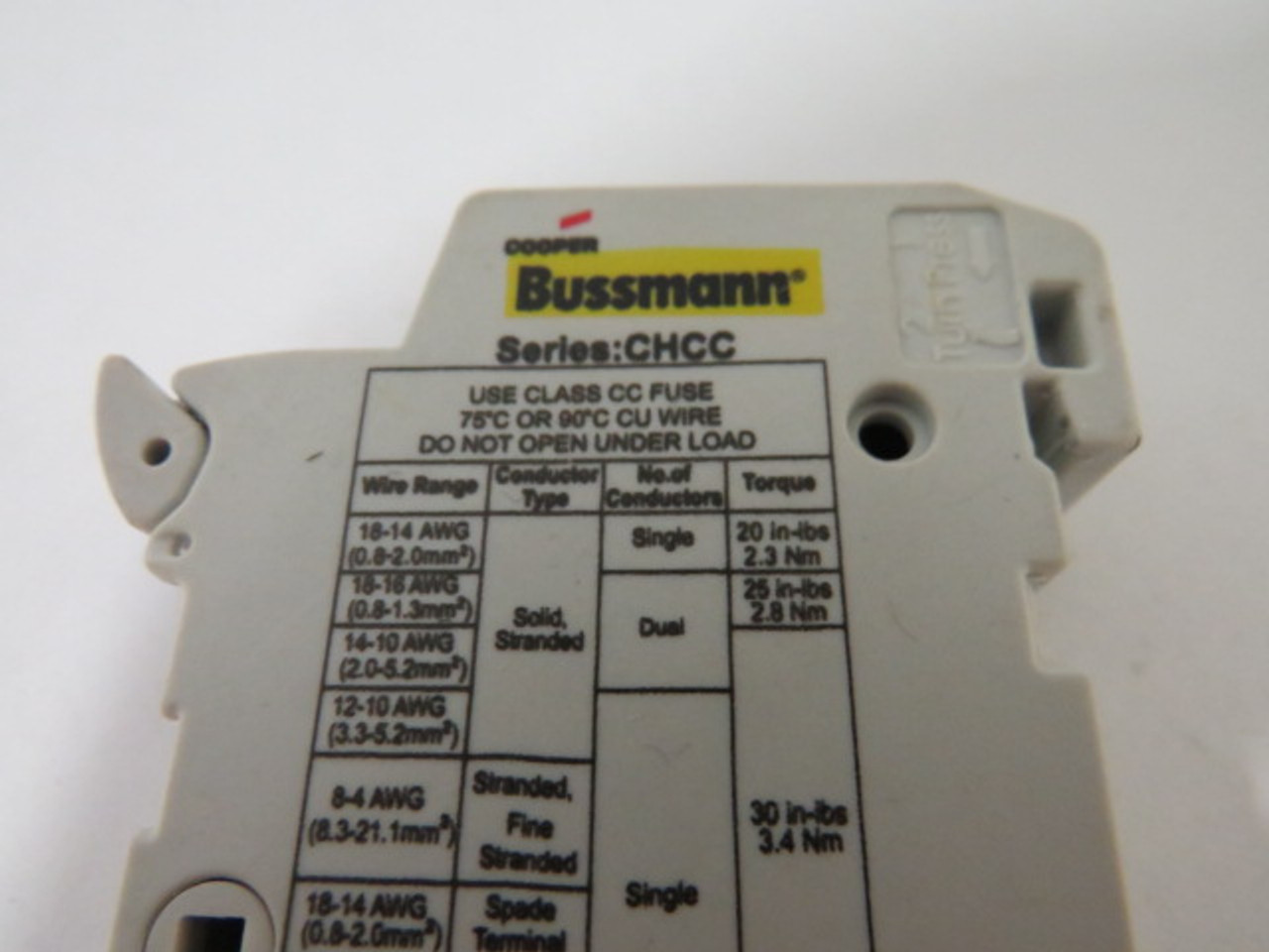 Cooper Bussmann CHCC1DIU Fuse Holder 30A 600V 1-Pole USED