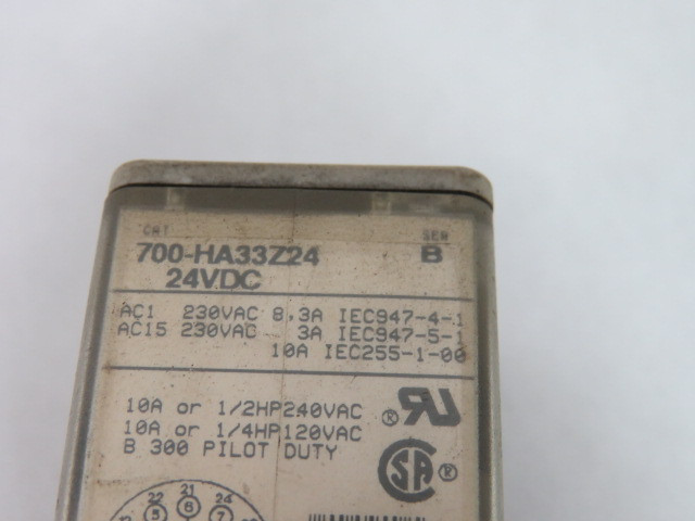 Allen-Bradley 700-HA33Z24 Series B General Relay 24VDC 10A 11Pin USED