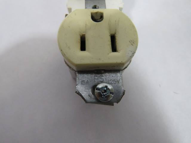 Pass & Seymour 3232TRI Ivory Duplex Receptacle 15A 125V 3W 2P USED